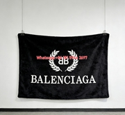 Balenciaga Laurel Wreath BB Logo Flannel Sofa Throw Blanket Luxury Brand Cover BA027